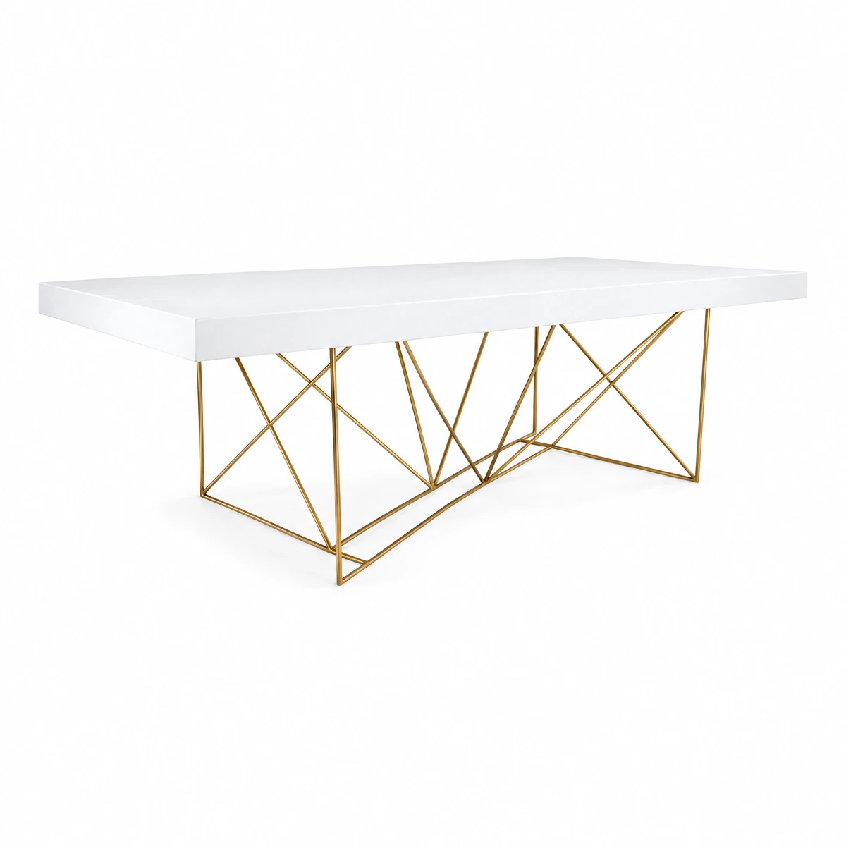 Mesa Rectangular Base Dorada