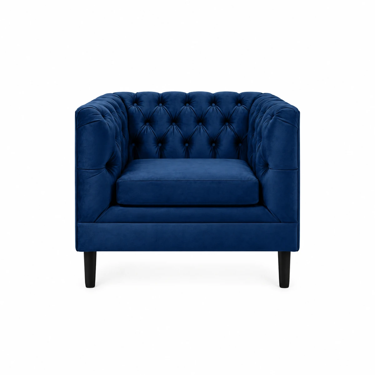 Sillón Individual Cuadrado Abotonado Navy
