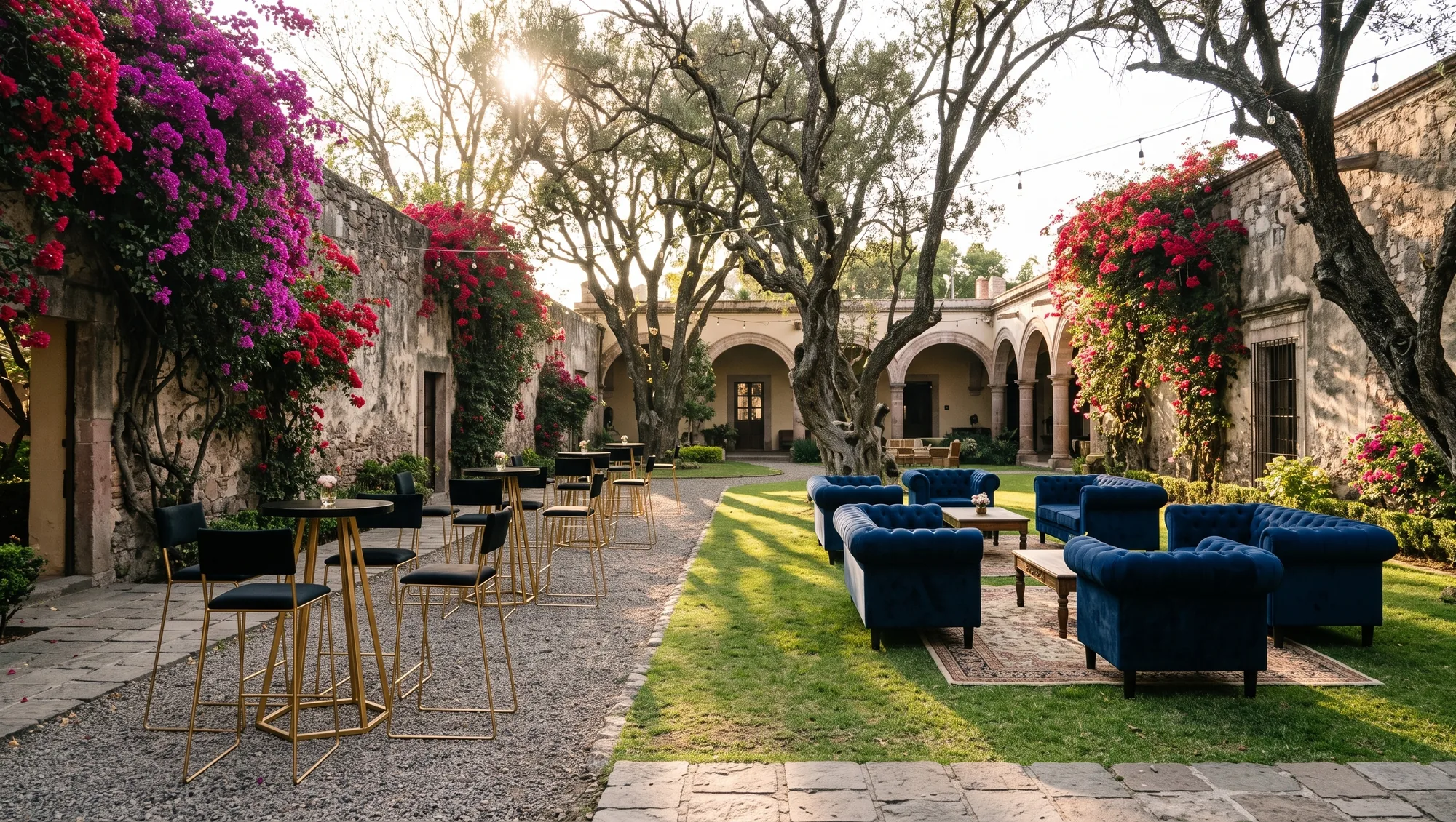 Aniversario de empresa en jardín