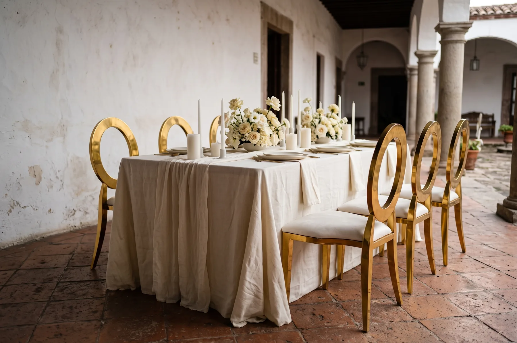 Todo en blanco con sillas Victoria off white.